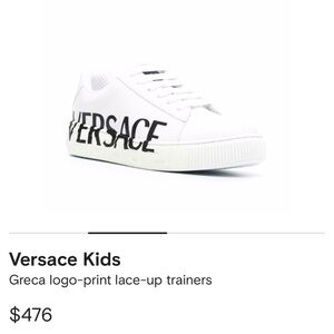 Versace Kids Greca logo print trainer shoes